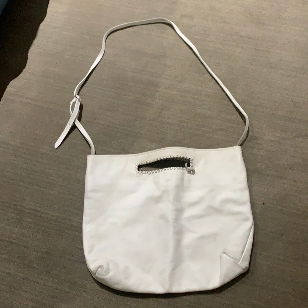 Jennifer Hailey white leather crossbody bag